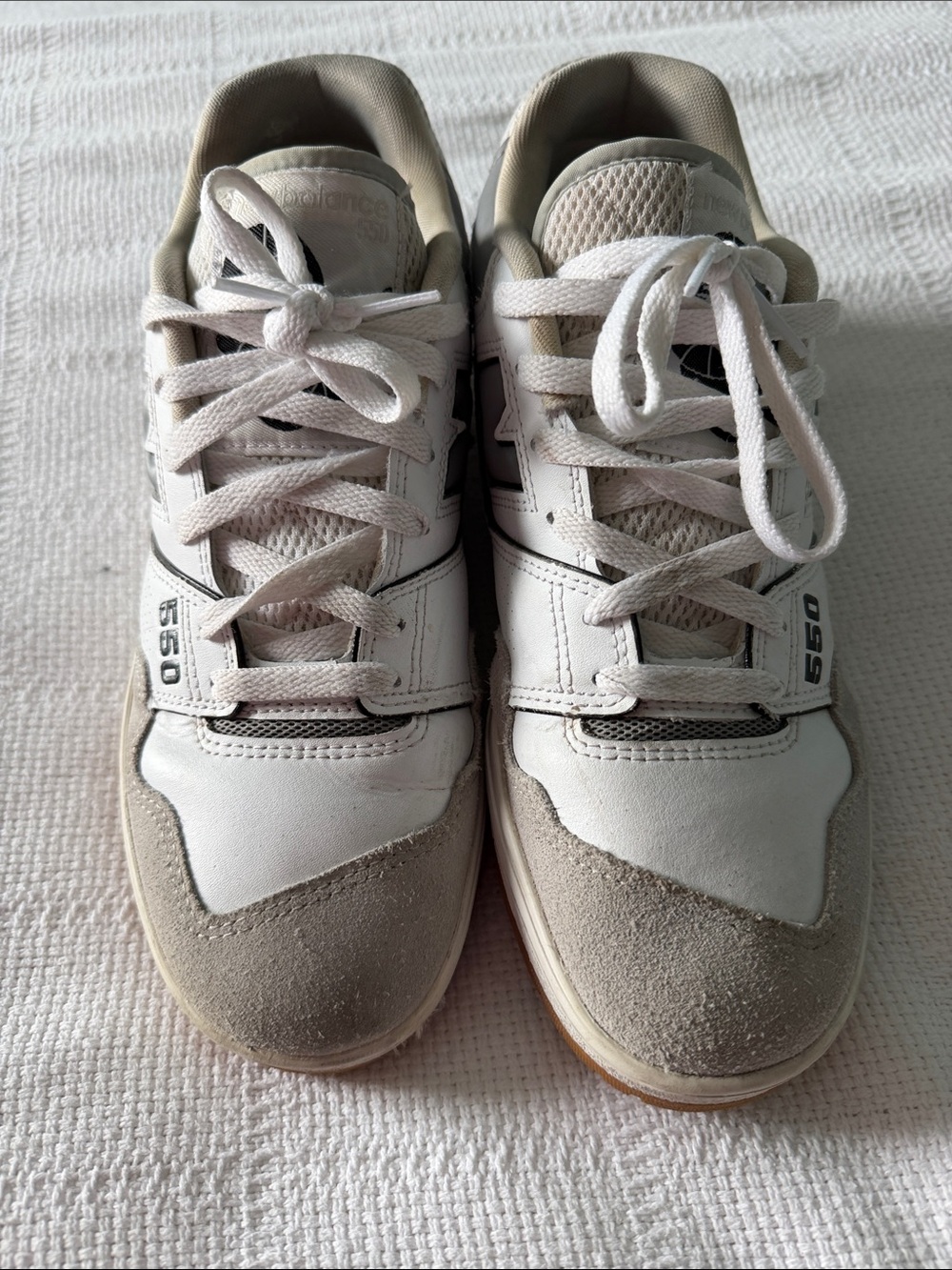 New Balance White & Gray 550 Low-Top Sneakers Size Men’s 10.5 - Picture 2 of 7